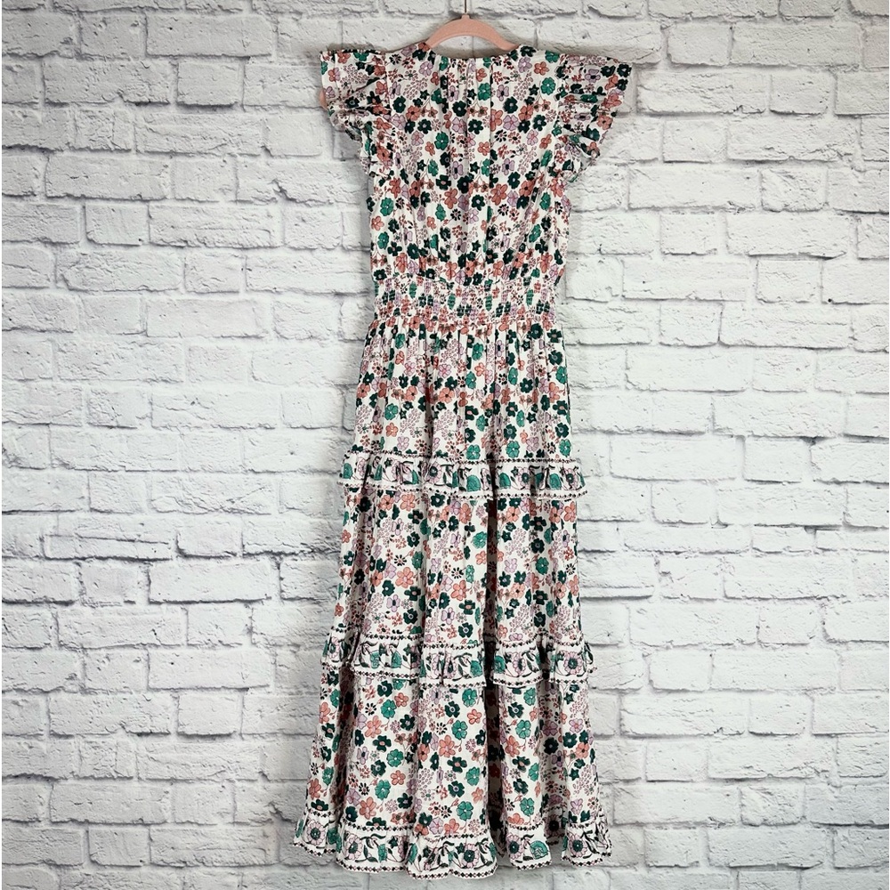 Cleobella Floral Midi Dress in Pink, Green and White - Picture 4 of 15